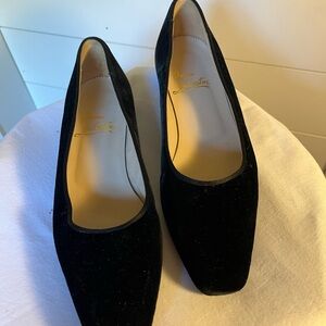 VINTAGE Christian Louboutin Black Velvet Flats